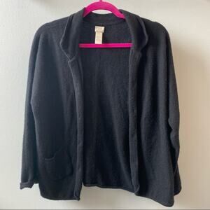 J. Jill Women's black 100% cashmere button down sweater cardigan Size S